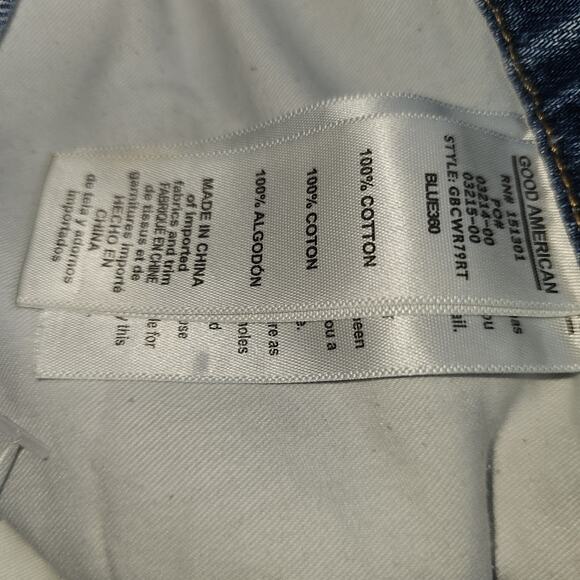 Good American Good Icon Jeans High Rise Distress Raw Hem Sz 6/28 - Picture 6 of 8